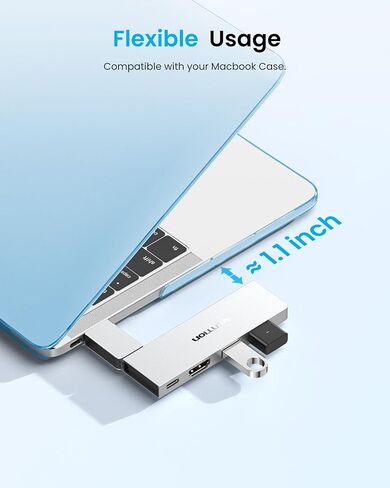 VENTION 6-in-2 USB C Hub for MacBook Neo/Air/PRO, 80Gbps Detachable Magnetic 8K USB-C Dock with 4K@240Hz HDMI, 140W MAX PD for Laptops/ipad, Charging Multiport Adapter(Silver) in Saudi Arabia