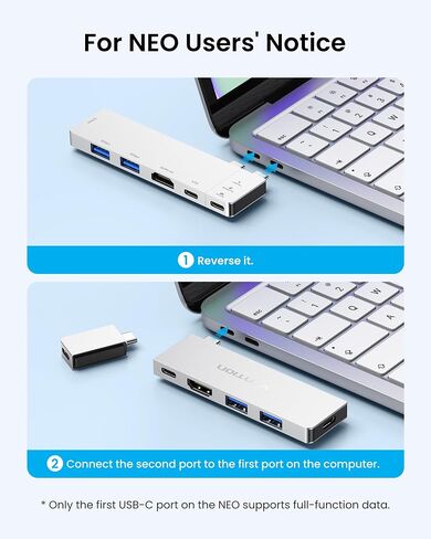VENTION 6-in-2 USB C Hub for MacBook Neo/Air/PRO, 80Gbps Detachable Magnetic 8K USB-C Dock with 4K@240Hz HDMI, 140W MAX PD for Laptops/ipad, Charging Multiport Adapter(Silver) in Saudi Arabia