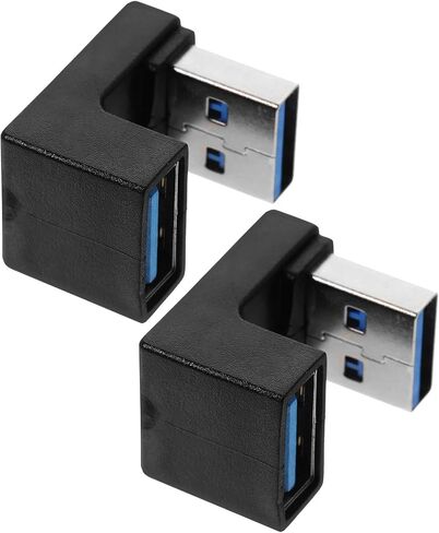 2pcs USB 3.0 Right Angle Adapter 90 Degree Male Female Connector in Kuwait