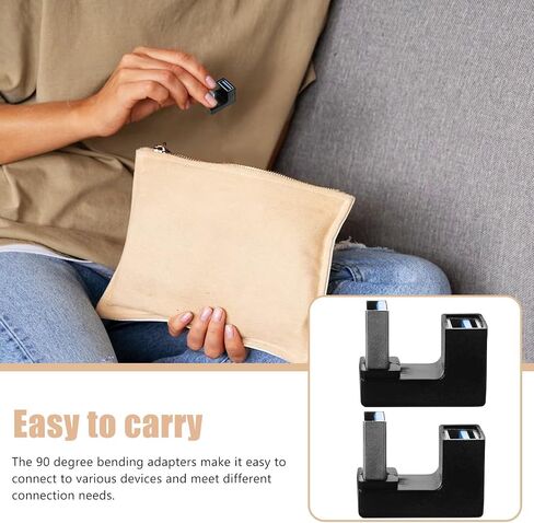 2pcs USB 3.0 Male to Female 90 Degree Adapter, Upward Bent Extension in Kuwait