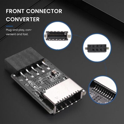 محول USB للوحة الأم، محول 9Pin USB2.0 من اللوحة الأمامية من النوع E إلى USB3.2 in Kuwait