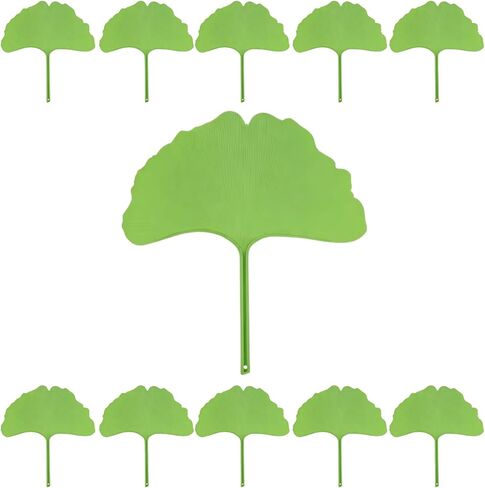 10pcs Large Ginkgo Leaf Hand Fan Set, Thickened Plastic Drop-Proof Durable Lightweight Handheld Fan, for Summer Home Cooling, Dual-Use as Artistic Ornament and Wedding Photo Prop in Kuwait