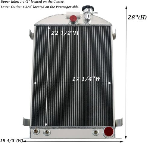 62MM 4 Row Core All Aluminum Radiator & Fan Shroud compatible with Ford Model A Hot Rod Chevy V8 Engine in Saudi Arabia