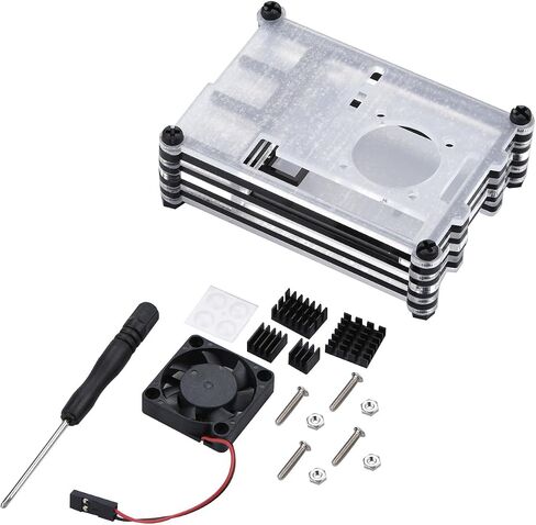 Acrylic Case 9 Layers with Cooling Fan Heatsink for Raspberry Pi 4B in Kuwait