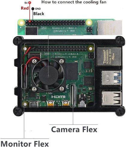 Acrylic Case 9 Layers with Cooling Fan Heatsink for Raspberry Pi 4B in Kuwait