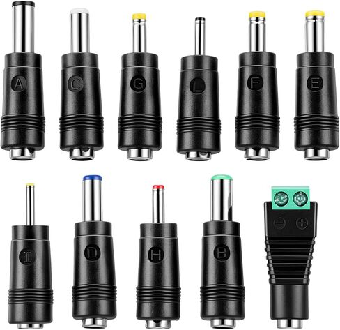 11Pcs DC Adapter Plug Kit, Universal 5.5mm x 2.1mm AC Cord Connector in Saudi Arabia