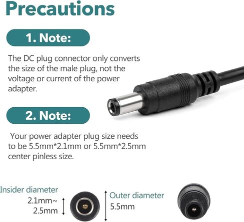 11Pcs DC Adapter Plug Kit, Universal 5.5mm x 2.1mm AC Cord Connector in Saudi Arabia
