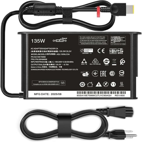 135W Slim Tip Charger fit for Lenovo ThinkPad X1 Extreme T15p T440P T470P in Kuwait