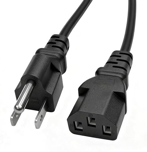 Power Cord Compatible with Select Dell Inspiron and XPS Laptop Charger Adapters, 18AWG NEMA 5-15P to IEC 60320 C13 Replacement AC Power Cable, 125V 10A Heavy Duty, Black, 3FT in Saudi Arabia