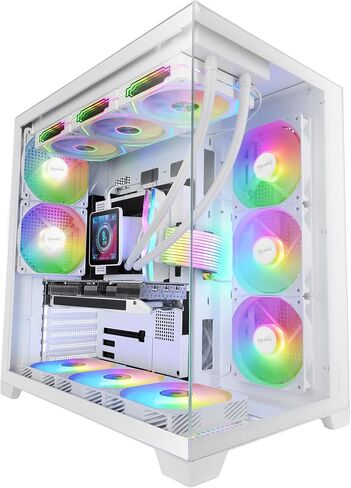 Mars Gaming MCVPRO ATX PC Case 5X ARGB Fan Panoramic Design in Saudi Arabia