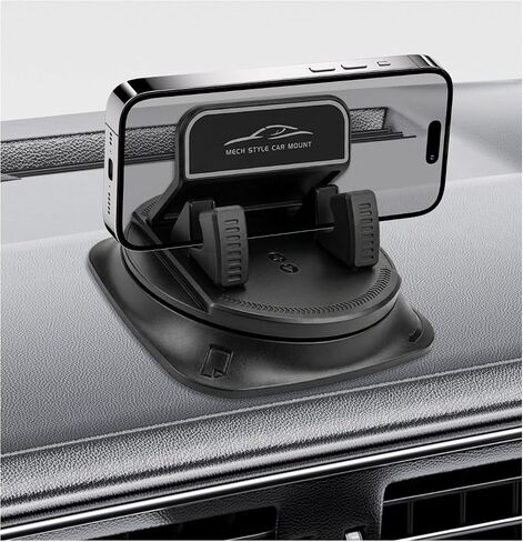 360 Degree Rotation Dashboard Phone Holder for Car, Auto Dash Cell Phone Holder with Anti-Slip Grips, One-Hand Operation Vehicle Navigation Bracket for Most Smartphones in Saudi Arabia