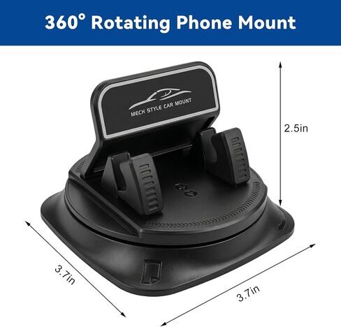 360 Degree Rotation Dashboard Phone Holder for Car, Auto Dash Cell Phone Holder with Anti-Slip Grips, One-Hand Operation Vehicle Navigation Bracket for Most Smartphones in Saudi Arabia