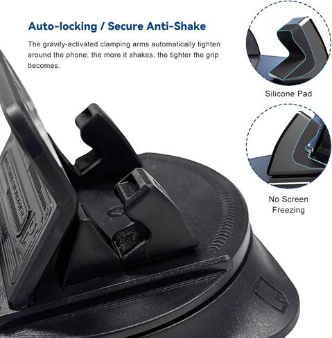 360 Degree Rotation Dashboard Phone Holder for Car, Auto Dash Cell Phone Holder with Anti-Slip Grips, One-Hand Operation Vehicle Navigation Bracket for Most Smartphones in Saudi Arabia