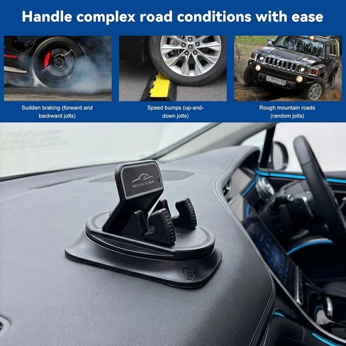 360 Degree Rotation Dashboard Phone Holder for Car, Auto Dash Cell Phone Holder with Anti-Slip Grips, One-Hand Operation Vehicle Navigation Bracket for Most Smartphones in Saudi Arabia