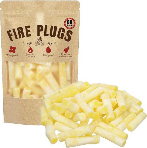 60 Pack Fire Plugs Fire Starter | 5+ Minute Burn | All Natural in Saudi Arabia