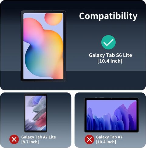 2-Pack Screen Protector for Samsung Galaxy Tab S6 Lite [10.4 Inch] (2024/2022/2020)(SM-P620/P625/P613/P619/P615/P610), Tempered Glass Film, HD, Anti-Scratch, 9H Hardness, Case Friendly in Saudi Arabia