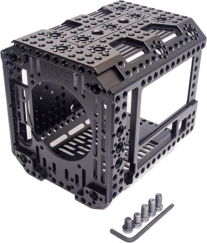 قفص XLCS لبلاك ماجيك Pyxis 6K 12K | L Mount Cinema Rig | تصميم وحدات مع نقاط تركيب متعددة | ثبات محسّن لتصوير الفيديو، وتوافق مع محدد المناظر الإلكتروني (EVF). in Kuwait