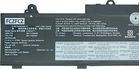 بطارية L23D3P71 57Wh 5040mAh بديلة لجهاز Lenovo ThinkPad L16 Gen 1 / L14 Gen 5 Series SB11H56298 5B11H56397 L23M3P71 5B11H56396 L23D3P72 5B11H56398 11.31V 3-Cell in Kuwait