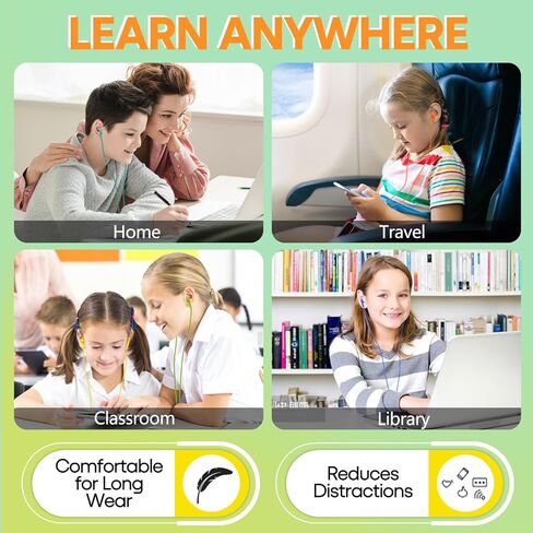 Kids Earbuds Bulk 10 Pack for Classroom School, Multi Colored Wired Earphones with 3.5 mm Jack for Students Children Boys Girls Toddler Adult in Saudi Arabia