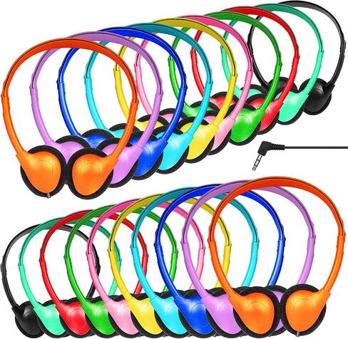 20 Pack Bulk Headphones for Classroom 3.5mm Wired On Ear in Saudi Arabia