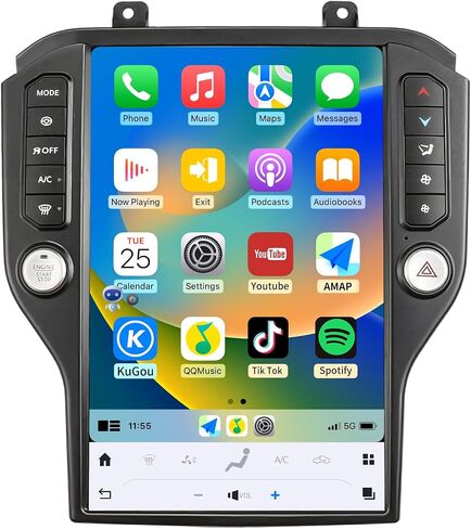 Car Radio Stereo for Ford Mustang 2015-2023, 10.4 inch Wireless CarPlay & Android Auto HD Touchscreen Headunit Replacement Upgraded with 8Core 4+64G Bluetooth 5.4 GPS Navigation DSP WiFi SWC in Saudi Arabia