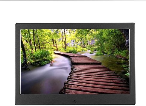 Digital Photo Frame 13 inch Metal with HDMI Interface 1280 x 800 High Resolution Full HD LCD Color Display MP3/MP4 Player Gifts Silver (Black) in Kuwait
