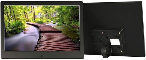 Digital Photo Frame 13 inch Metal with HDMI Interface 1280 x 800 High Resolution Full HD LCD Color Display MP3/MP4 Player Gifts Silver (Black) in Kuwait