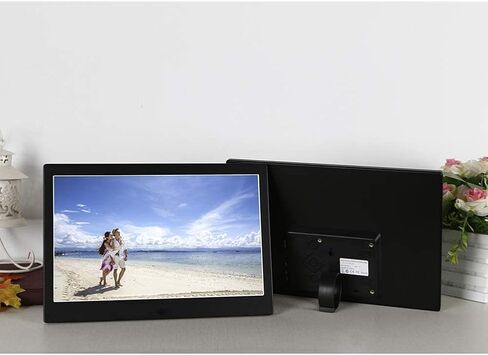 Digital Photo Frame 13 inch Metal with HDMI Interface 1280 x 800 High Resolution Full HD LCD Color Display MP3/MP4 Player Gifts Silver (Black) in Kuwait
