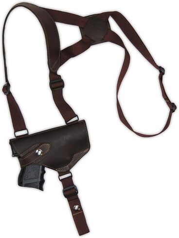 New Barsony Brown Leather Shoulder Holster for Compact 9mm 40 45 Pistols in Saudi Arabia