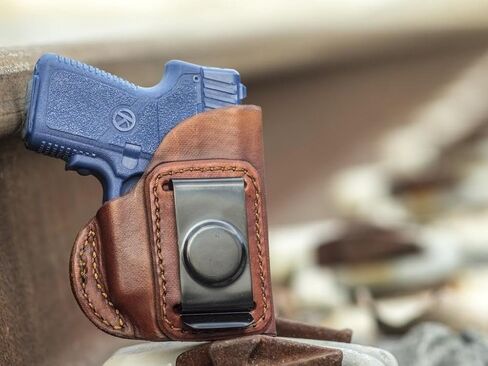 OUTBAGS USA LS4 Full Grain Leather IWB Holster for Kahr P380 Without Laser - Concealed Carry Gun Holster Handcrafted in USA - Right Hand, Brown in Kuwait