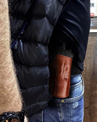 Masc Premium Leather OWB Paddle Holster Open Top Fits CSX 9mm Micro Compact 3.1-inch, Right-Hand Draw, Brown #1620# in Saudi Arabia