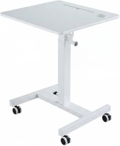 Adjustable Height Desk Compact Laptop Table Rolling Standing Desk Mobile Workstation Metal Frame Stain Resistant Finish Suitable for Home Office Bedside Browsing, Color to 4, Style to 4 in Kuwait