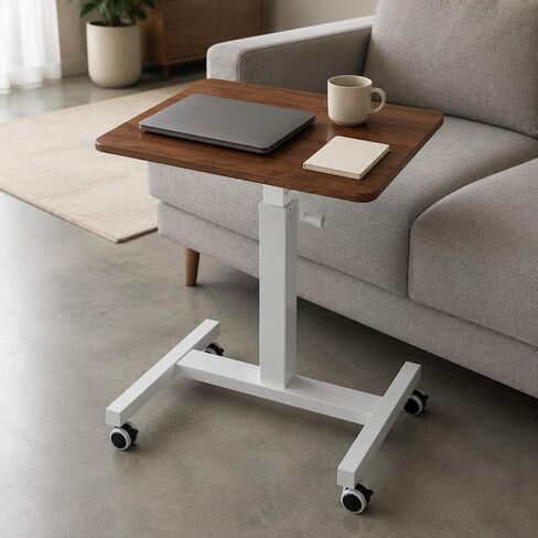 Adjustable Height Desk Compact Laptop Table Rolling Standing Desk Mobile Workstation Metal Frame Stain Resistant Finish Suitable for Home Office Bedside Browsing, Color to 4, Style to 4 in Kuwait