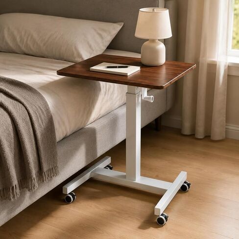Adjustable Height Desk Compact Laptop Table Rolling Standing Desk Mobile Workstation Metal Frame Stain Resistant Finish Suitable for Home Office Bedside Browsing, Color to 4, Style to 4 in Kuwait