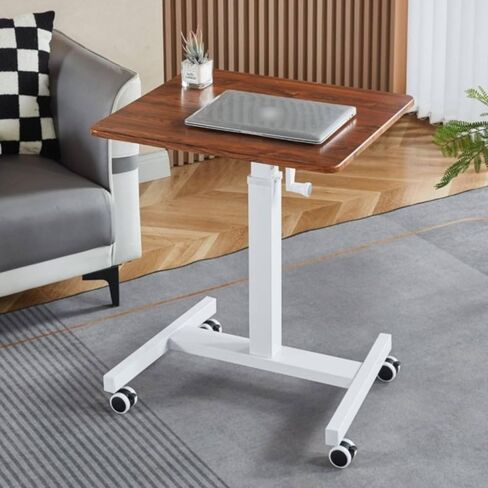 Adjustable Height Desk Compact Laptop Table Rolling Standing Desk Mobile Workstation Metal Frame Stain Resistant Finish Suitable for Home Office Bedside Browsing, Color to 4, Style to 4 in Kuwait