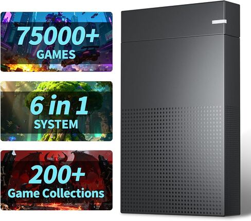 Kinhank 4tb Retro Game Hard Drive 6 Game System in 1 with 75000+ Games, Retro Game Consoles Compatible with 200+ Emulators, Portable Game Hard Drive Disk Compatible with Win 7/8/10/11 in Saudi Arabia