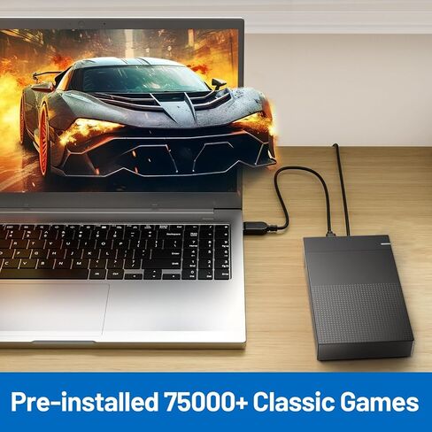 Kinhank 4tb Retro Game Hard Drive 6 Game System in 1 with 75000+ Games, Retro Game Consoles Compatible with 200+ Emulators, Portable Game Hard Drive Disk Compatible with Win 7/8/10/11 in Saudi Arabia