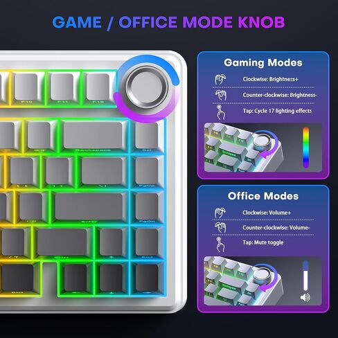 TECURS 75% Wired Gasket Mechanical Keyboard, Hot Swap Gaming Keyboard in Saudi Arabia