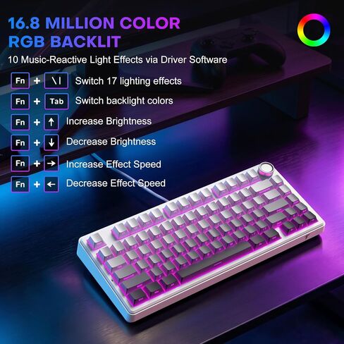 TECURS 75% Wired Gasket Mechanical Keyboard, Hot Swap Gaming Keyboard in Saudi Arabia