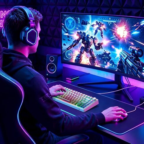 TECURS 75% Wired Gasket Mechanical Keyboard, Hot Swap Gaming Keyboard in Saudi Arabia