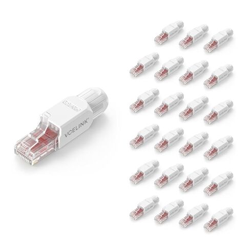VCELINK Cat6 Tool-Free RJ45 Connector 2-Pack, Gold-Plated, UTP 23-26AWG in Saudi Arabia