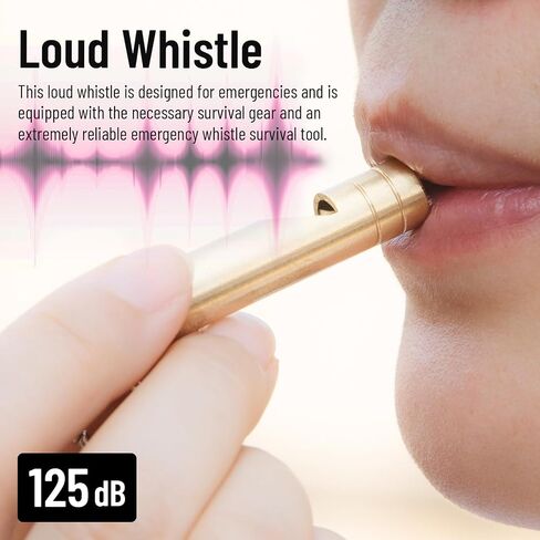 2PCS Brass Survival Whistles, 125dB Loud Emergency Whistle, Safety Whistle with Lanyard for Adults Hiking, Camping, Outdoor, Pet Training and Coaching in Saudi Arabia