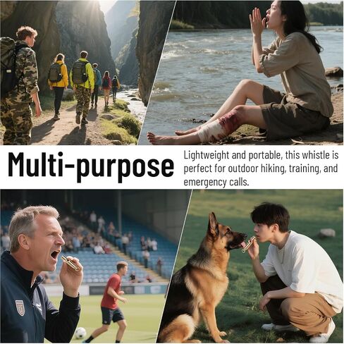 2PCS Brass Survival Whistles, 125dB Loud Emergency Whistle, Safety Whistle with Lanyard for Adults Hiking, Camping, Outdoor, Pet Training and Coaching in Saudi Arabia