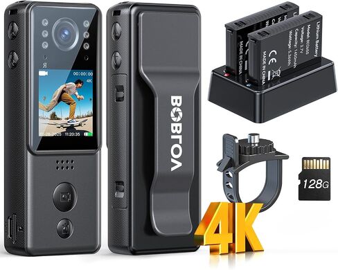 BOBLOV Mini 128G Body Action Camera with Video, Small Cameras for Vlogging A23 in Kuwait