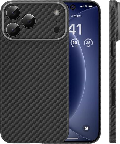memumi Real Aramid Fiber Case for iPhone 18 Pro Max, Ultra-Thin, Black in Saudi Arabia