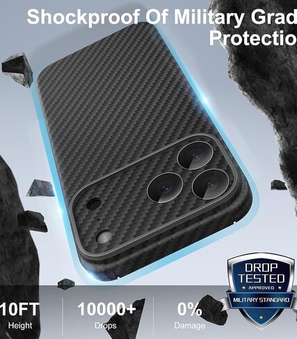 memumi Real Aramid Fiber Case for iPhone 18 Pro Max, Ultra-Thin, Black in Saudi Arabia