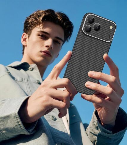 memumi Real Aramid Fiber Case for iPhone 18 Pro Max, Ultra-Thin, Black in Saudi Arabia