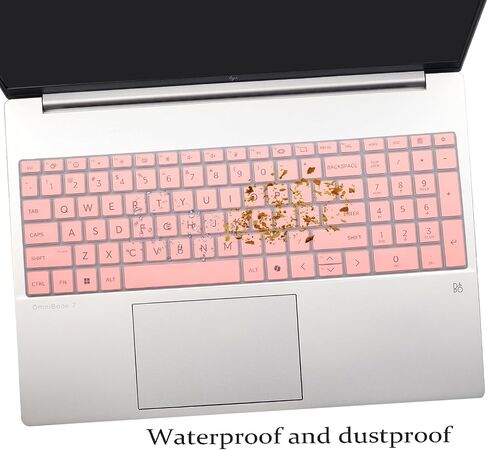 2 Pack Keyboard Cover for HP OmniBook 7 16-az 16-ay Series 16-az0097nr 16-ay0087nr 16",OmniBook 7 17-dc Series 17-dc0097nr 17.3'' (Not Fit Omnibook X 17-dd 17t-dd Series)US Layout Keyboard-Pink+Clear in Saudi Arabia