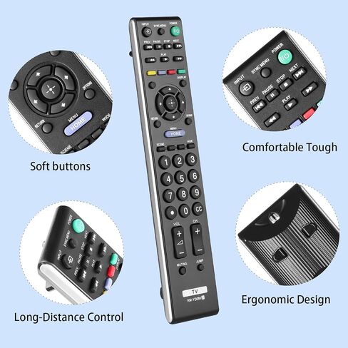 New RM-YD080 RMYD080 Remote Control Compatible with Sony LCD LED TVs KDL-40BX450 KDL-32EX340 KDL-42EX440 KDL-46BX450 KDL-40BX451 KDL-46BX451 Replacement Controller with Batteries in Kuwait