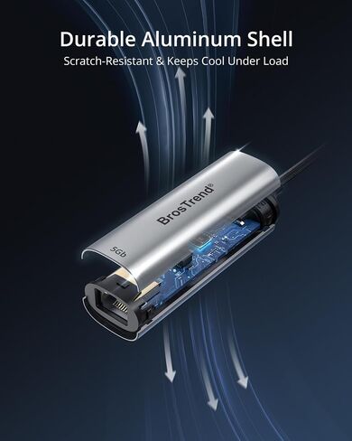 BrosTrend 5Gbps USB to Ethernet Adapter for Laptop Desktop PC, Plug & Play in Saudi Arabia